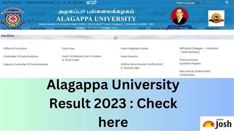www.alagappauniversity.ac.in result 2023|Alagappa University Result 2023: Download UG & PG Results .